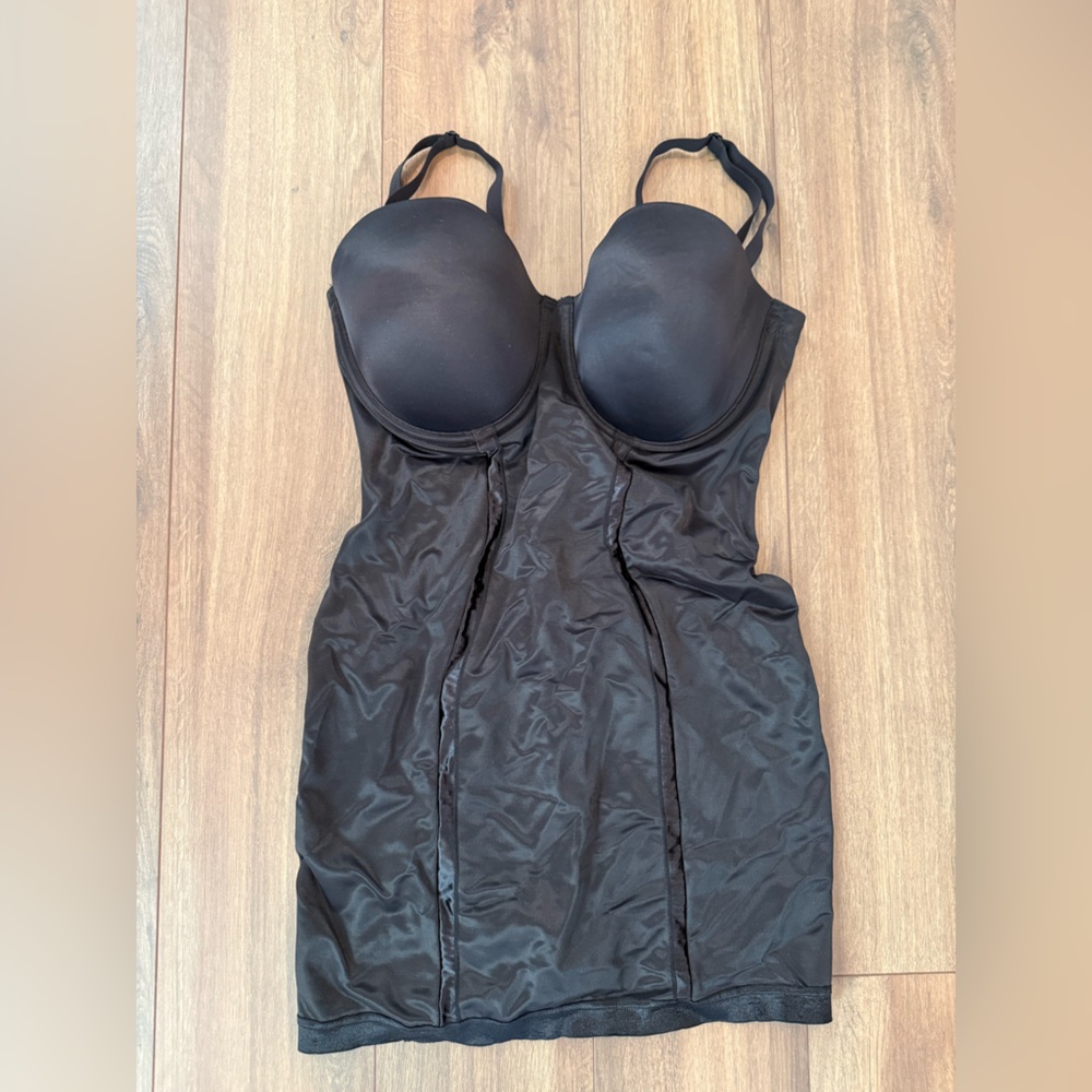 Maidenform Black Shapewear Slip with body suit snap